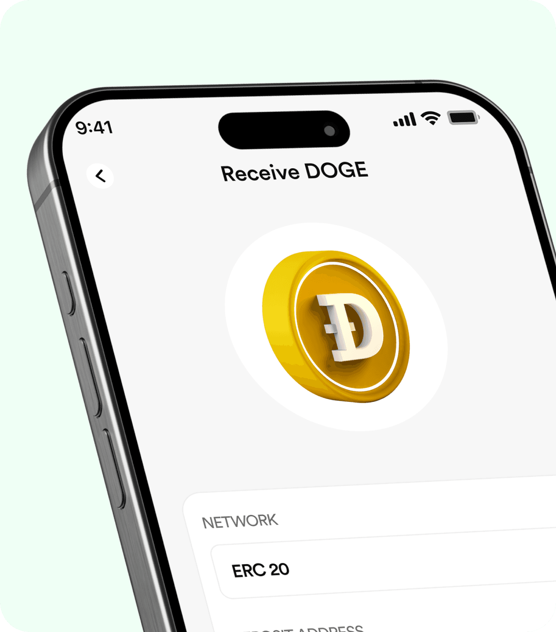 FlipEx app interface for Receiving Dogecoin (DOGE) to Naira in Nigeria.
