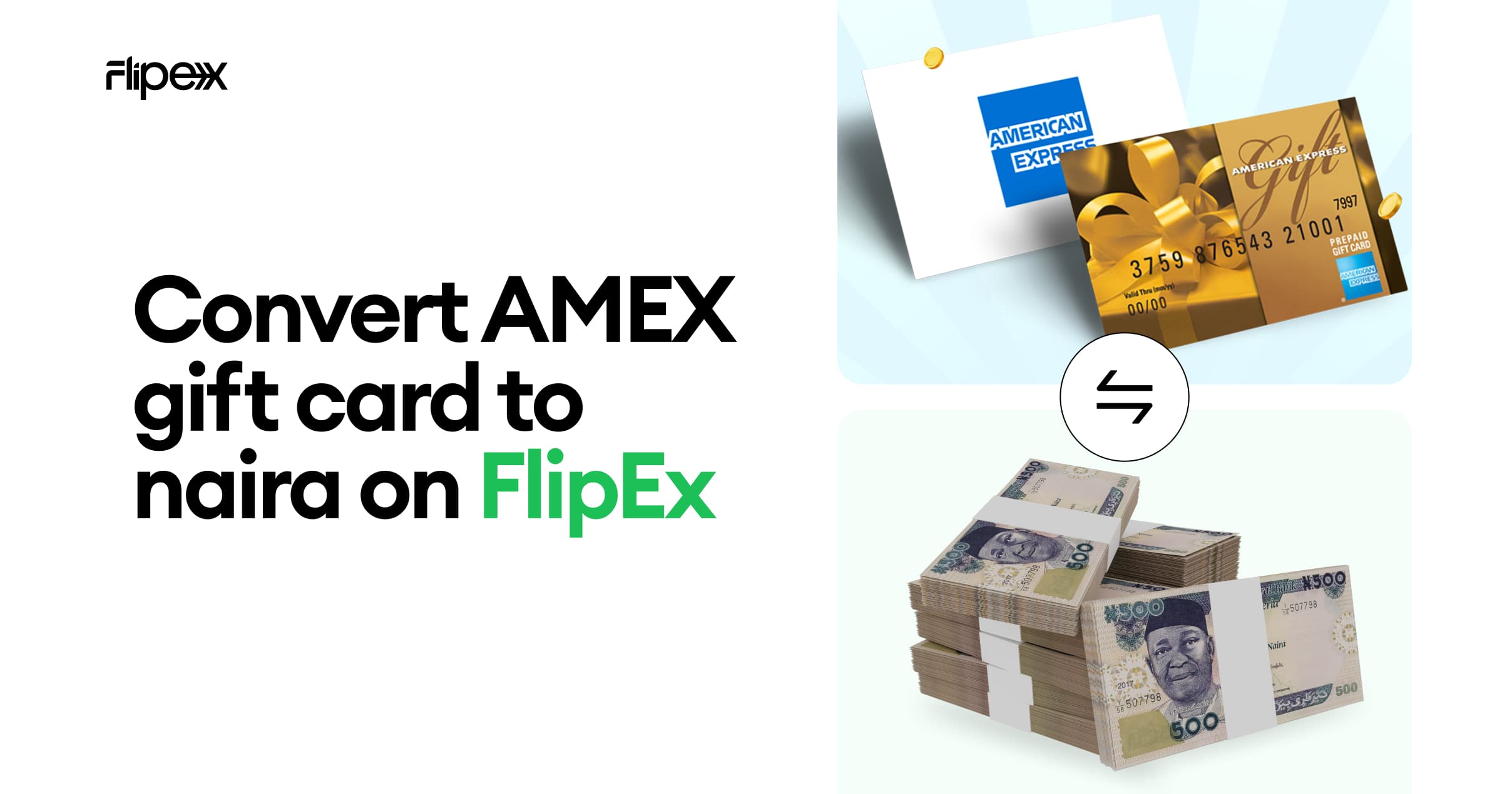 Sell AMEX gift card to Naira fast on FlipEx App - Withdraw instantly to your Bank Account