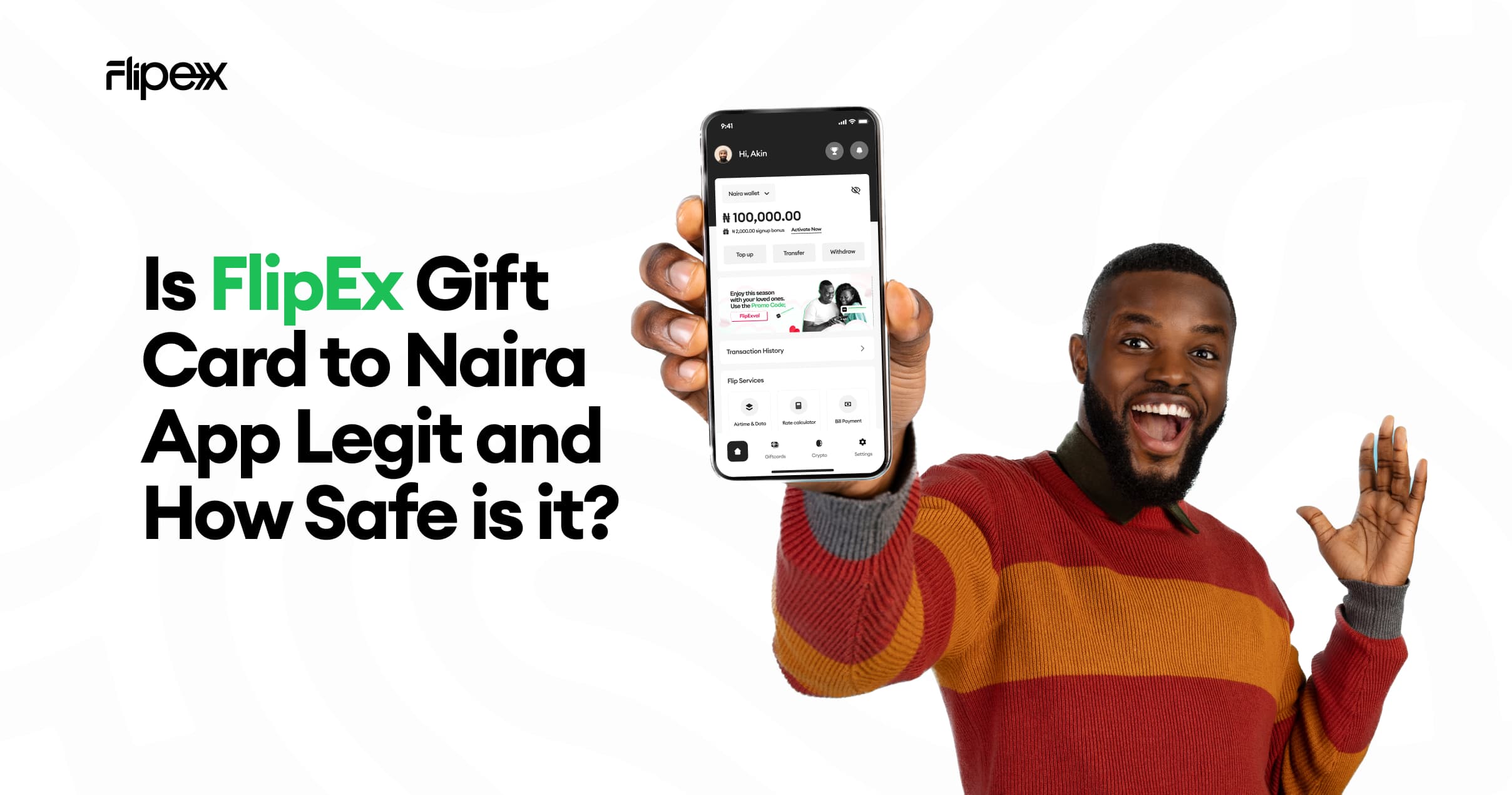 FlipEx is a legit app for gift card and crypto to Naira exchange