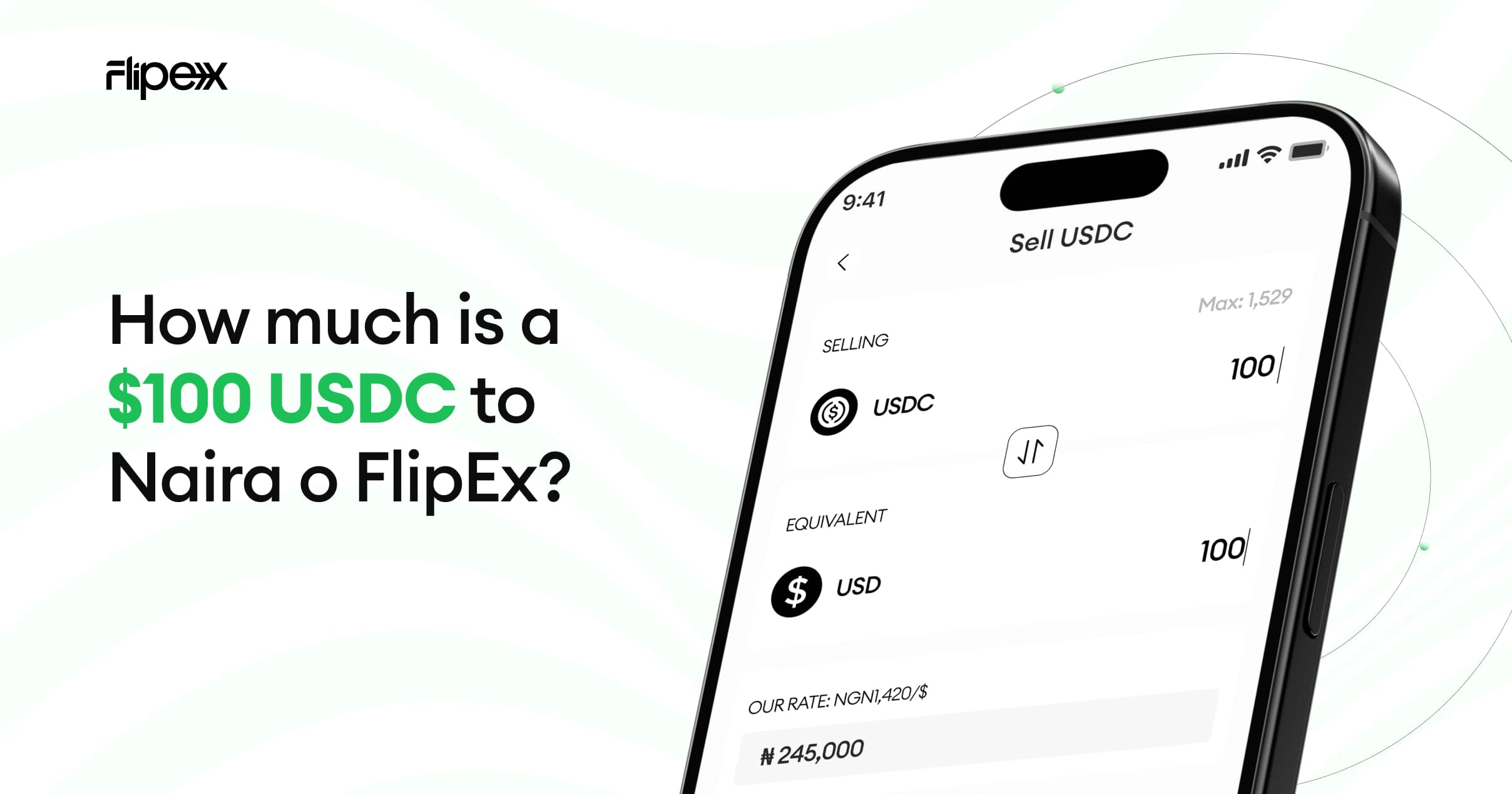 How Much Is $100 USDC to Naira on FlipEx?