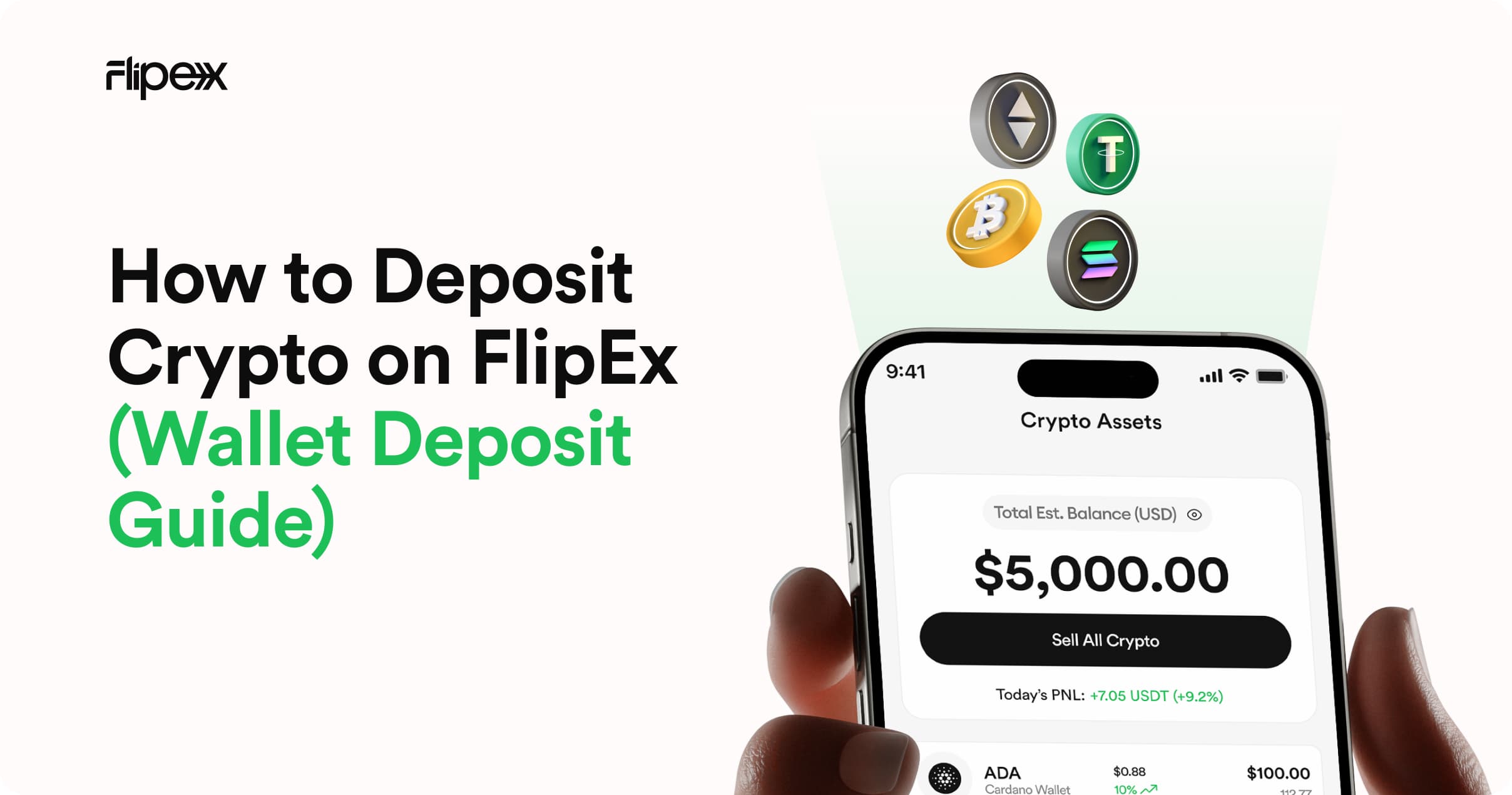 How to deposit crypto on FlipEx - Receive BTC, ETH, USDT, LTC, TRX smoothly on FlipEx App
