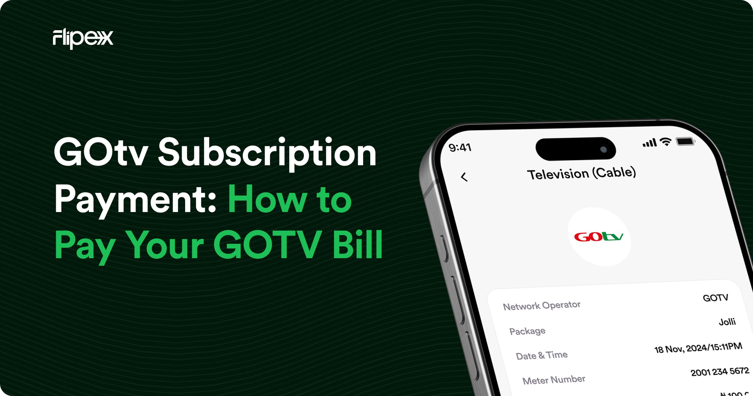Pay GOtv subscription instantly on FlipEx after getting paid for your crypto and gift cards.