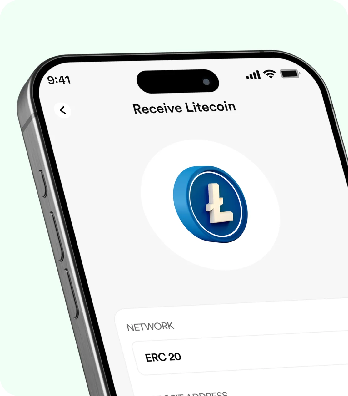 FlipEx app interface for Receiving Litecoin (LTC) to Naira in Nigeria